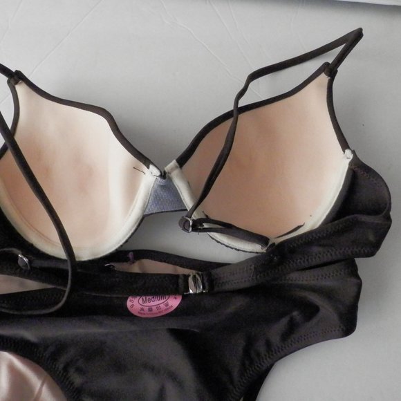 ROSA SECRET PINK  SEQUIN BROWN BIKINI TOP AND BOTTOM SET SIZE M NWT - Picture 3 of 3